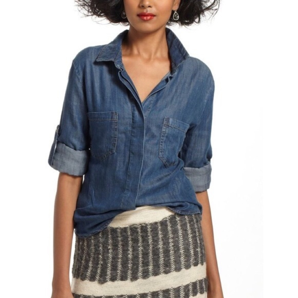 Anthropologie Cloth & Stone Denim Buttondown